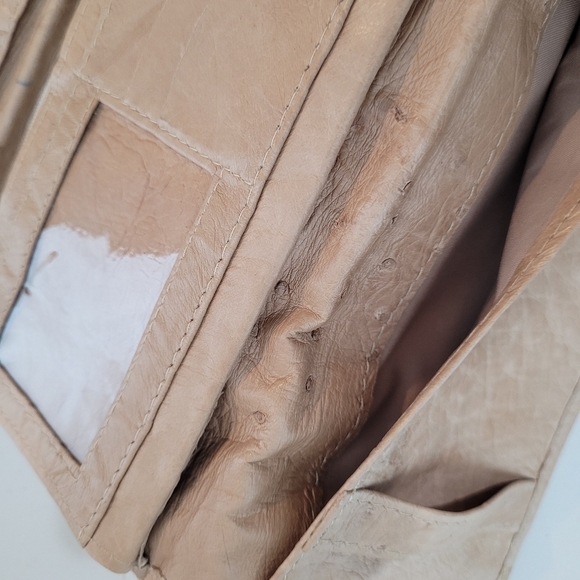 Ostrich Leather Women's Tri-Fold Wallet - Picture 7 of 11